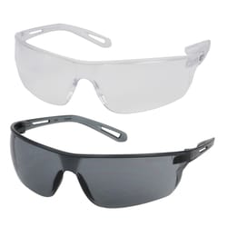 Safety Works Rimless Impact-Resistant Safety Glasses Set Clear and Gray Lens 2 pc