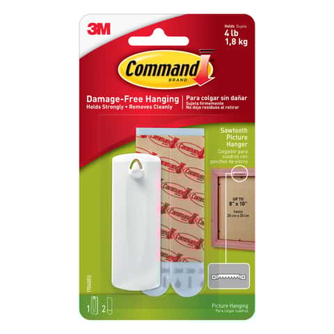 3M Command White Picture Hanger 4 lb 1 pk 3M Command White Picture Hanger 4 lb 1 pk
