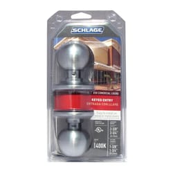 Schlage Orbit Satin Chrome Entry Lockset 1-3/4 in.