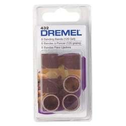 Dremel 0.5 in. D X 1/2 in. L Aluminum Oxide Drum Sander Bands 120 Grit Fine 6 pc