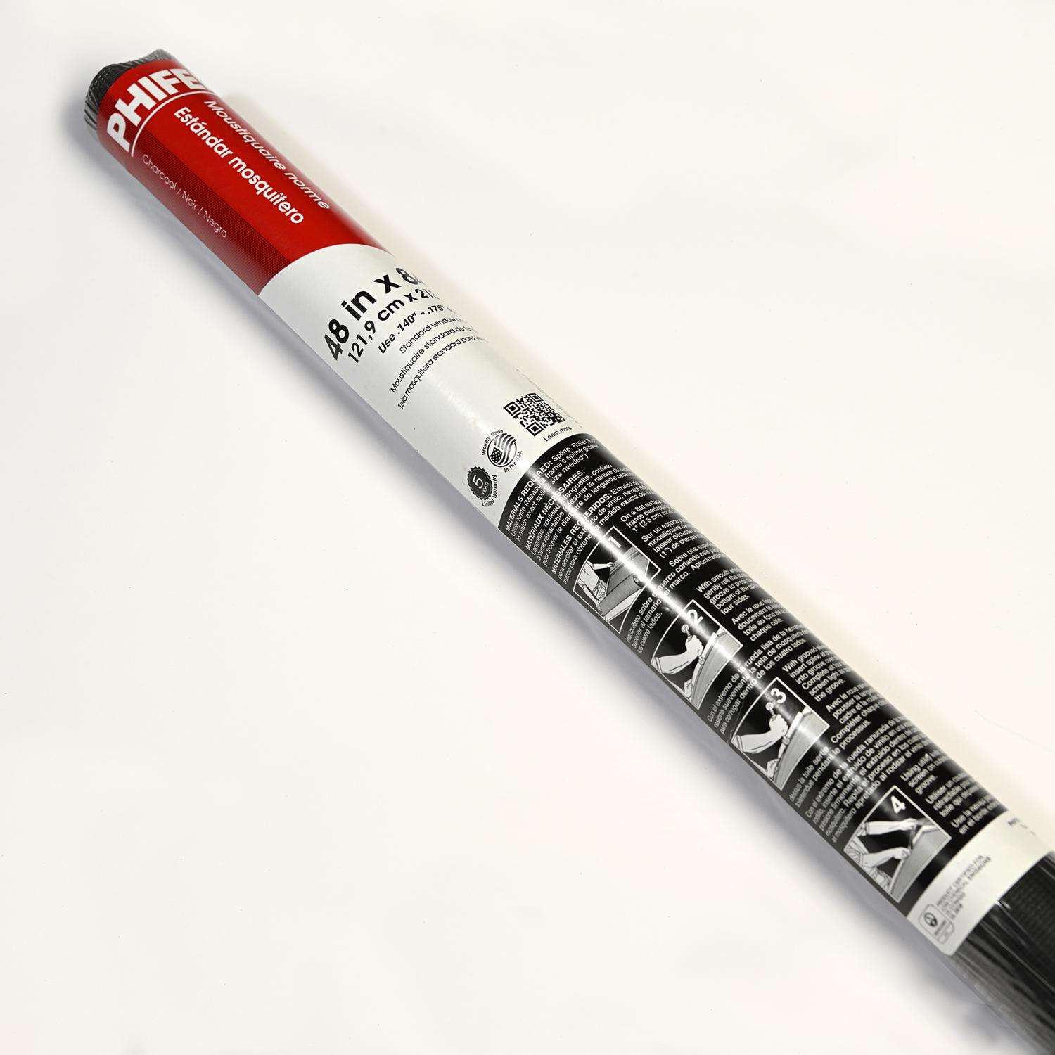 Phifer Wire 48 in. W X 84 in. L Charcoal Fiberglass Insect Screen Cloth Phifer Wire 48 in. W X 84 in. L Charcoal Fiberglass Insect Screen Cloth
