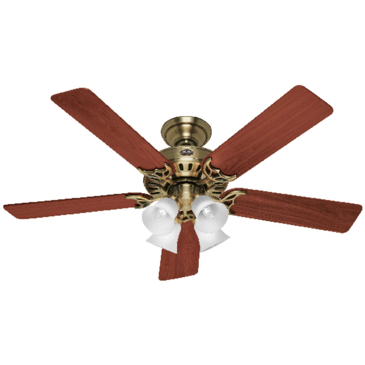Hunter Studio 52 in. Antique Brass Brown LED Indoor Ceiling Fan Ace