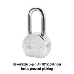 American Lock 2-7/32 in. H X 1-1/8 in. W X 2-1/2 in. L Steel 5-Pin Cylinder Outdoor Padlock