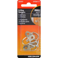 HILLMAN Steel Zinc Small D-Ring Hanger 1 lb 4 pk