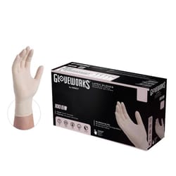 Gloveworks Latex Disposable Gloves X-Large Ivory Powder Free 100 pk