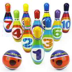 iPlay iLearn Colored Foam Bowling Soft Number Bowling Set 12 pc