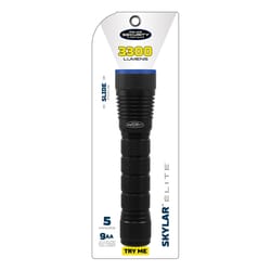 Police Security Skylar 3300 lm Black LED Flashlight AA Battery