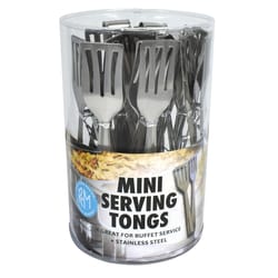 R&M International Corp Silver Stainless Steel Mini Serving Tongs
