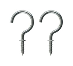 Ace Medium Silver Stainless Steel 1-1/2 in. L Hook 30 lb 2 pk