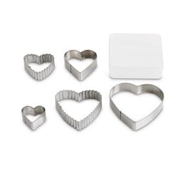 Mrs. Andersons Silver Stainless Steel Heart Cookie Cutter Set