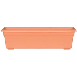 Novelty 6.4 in. H X 23.8 in. W X 8 in. D Plastic Countryside Flowerbox Flower Box Terracotta