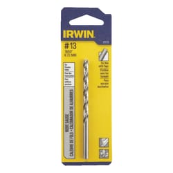 Irwin #13 X 3-1/2 in. L High Speed Steel Wire Gauge Bit Straight Shank 1 pc