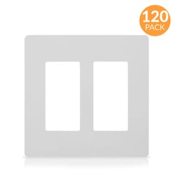 Faith White 2 gang Thermoplastic Decorator Screwless Wall Plate 120 pk