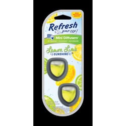 Refresh Your Car! Lemon Lime Sunshine Scent Mini Car Diffuser 0.7 oz Liquid
