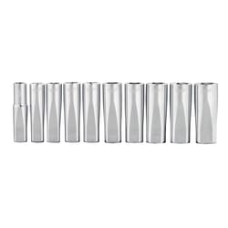 Milwaukee 3/8 in. drive Metric 6 Point Chrome Deep Well Socket Set 10 pc