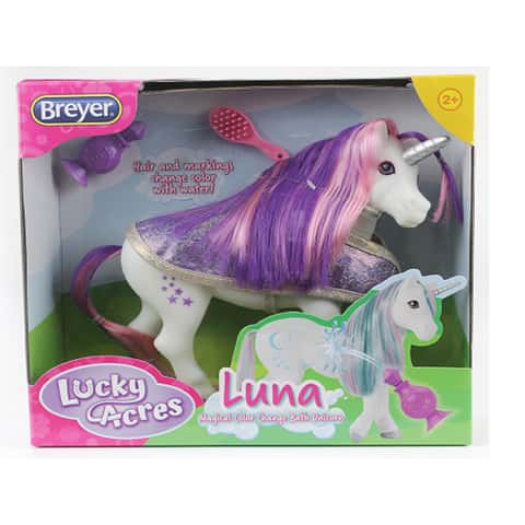 Breyer Lucky Acres Luna Color Change Toy Unicorn Plastic 4 pc - Ace ...