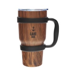 Pavilion Man Out 30 oz Wood Grain BPA Free Lake Travel Mug