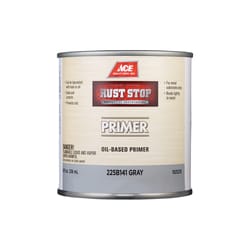 Ace Rust Stop Primer - Goes on Grey Oil-Based Enamel Rust Preventative Paint 1/2 pt