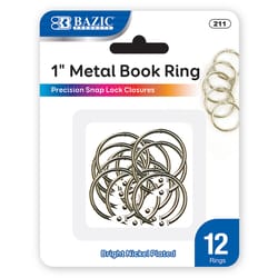 Bazic Products Number 1 Silver Book Rings 12 pk