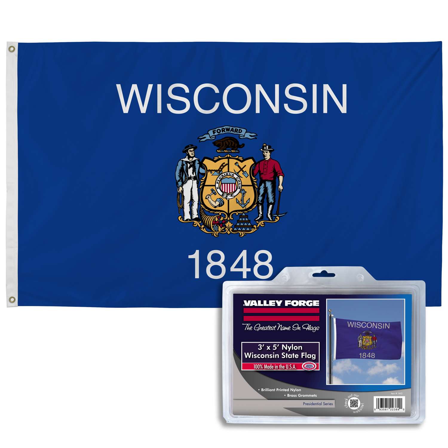Valley Wisconsin State Flag 36 in. H X 60 in. W Ace Hardware