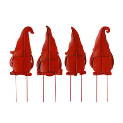 Glitzhome Valentine's Love Gnome Yard Stake with Hanging Sign Iron 4 pc