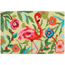 Jellybean 20 in. W X 30 in. L Multi-Color Flamingo Garden Polyester Accent Rug