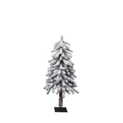 Celebrations 4 ft. Full LED 50 ct Snowy Alpine Entrance Tree