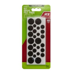 Ace Felt Self Adhesive Pad Brown Round 46 pk