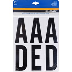 HILLMAN 3 in. Black Vinyl Self-Adhesive Letter Set A-Z 52 pc