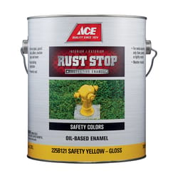 Ace Rust Stop Indoor/Outdoor Gloss Safety Yellow Oil-Based Enamel Rust Prevention Paint 1 gal