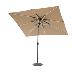 Sun-Ray Next Gen 9x7 ft. Tiltable Taupe Solar Lighted Umbrella