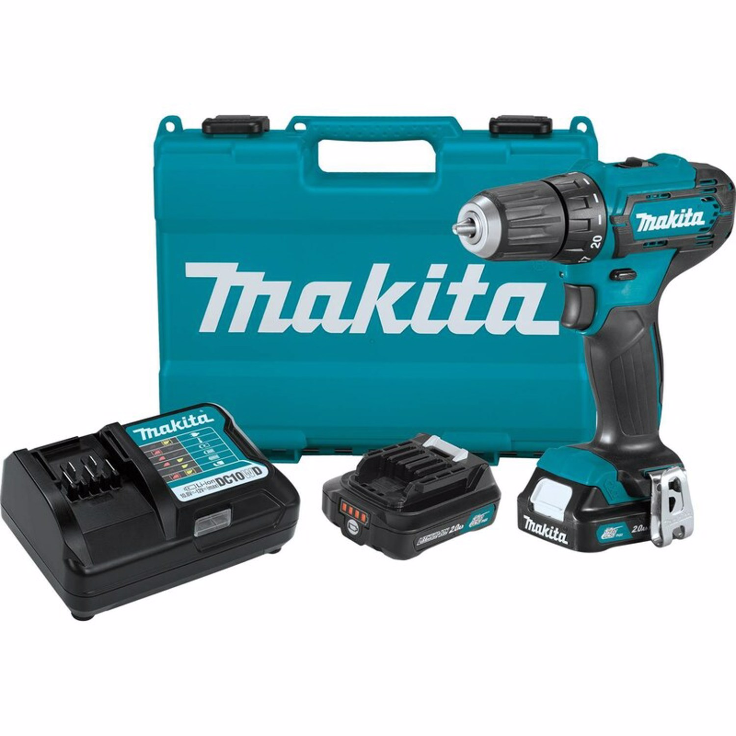 Photos - Drill / Screwdriver Makita 12V 3/8 in. Brushed Cordless Drill/Driver Kit  F (Battery & Charger)
