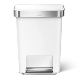 Simplehuman 45 L White Plastic Step Pedal Wastebasket