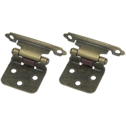 Laurey 1-5/8 in. W X 2-3/4 in. L Antique Brass Gold Steel Self-Closing Hinge 2 pk