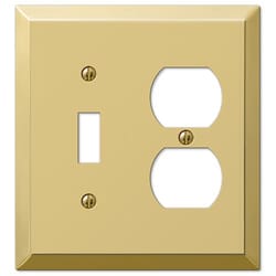 Amerelle Century Polished Brass 2 gang Stamped Steel Duplex/Toggle Wall Plate 1 pk
