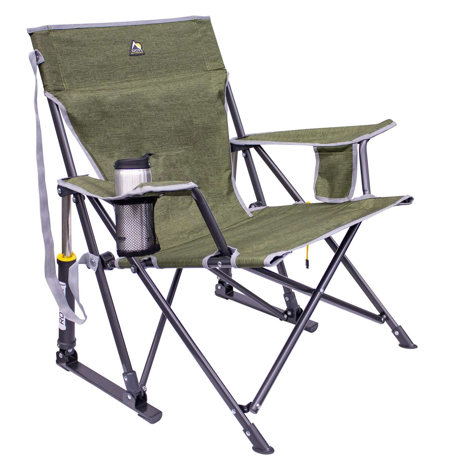 GCI Outdoor Kickback Rocker Heathered Loden Camping Folding Chair Ace