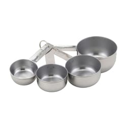 Harold Import 1/4, 1/3, 1/2, 1 cups Stainless Steel Silver Measuring Cup