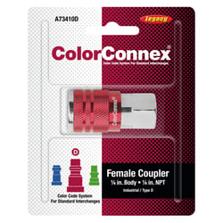 Legacy ColorConnex Aluminum/Steel Air Coupler 1/4 in. Female 1 pc