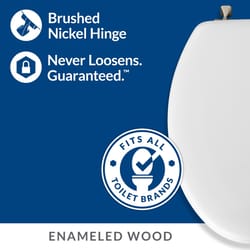 Mayfair by Bemis Edgewater Round White Enameled Wood Toilet Seat