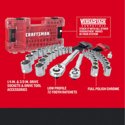 Craftsman Versastack 1/4 and 3/8 in. drive Metric and SAE Mechanic's Tool Set 71 pc