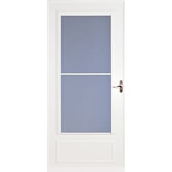 Larson 81 in. H X 36 in. W Vinyl/Wood White Mid-View Reversible Self-Storing Storm Door