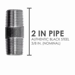 STZ Industries 3/8 in. MIP each X 3/8 in. D MIP Black Steel 2 in. L Nipple