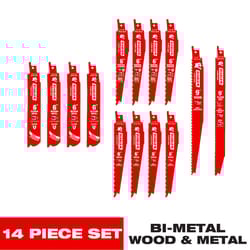 Diablo 6 and 9 in. Bi-Metal Reciprocating Saw Blade Set Multi TPI 14 pc