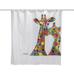 Croydex Francie and Josie 70 in. H X 70 in. W White Animal Shower Curtain Polyester