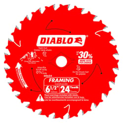 Diablo Tracking Point 6-1/2 in. D X 5/8 in. TiCo Hi-Density Carbide Framing Saw Blade 24 teeth 3 pk