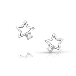 Montana Silversmiths Women's Single Star Crystal Silver Earrings Water Resistant