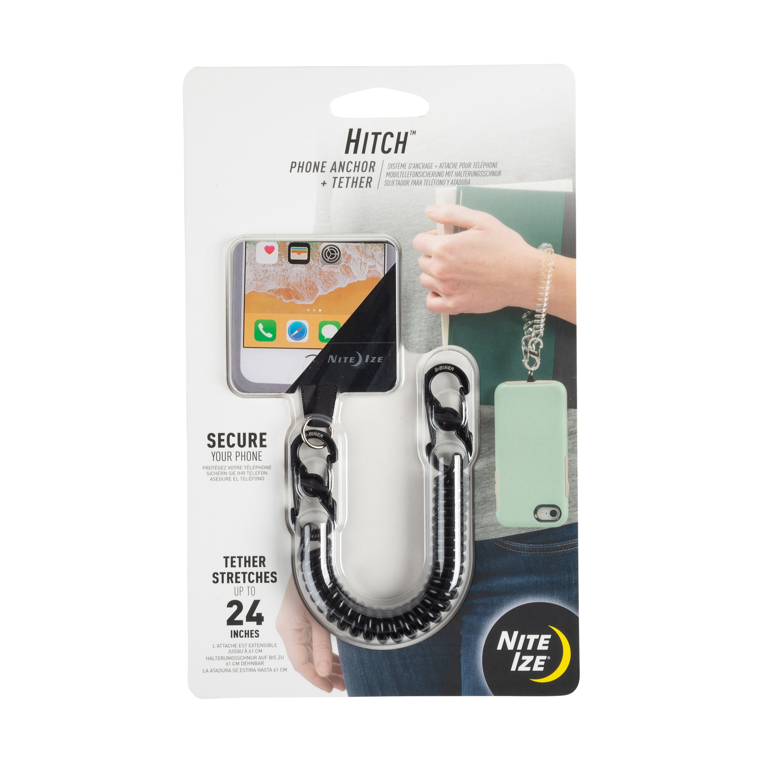 Photos - Mobile Phone Battery Nite Ize Hitch Black Phone Anchor and Tether For All Mobile Devices HPAT-0 