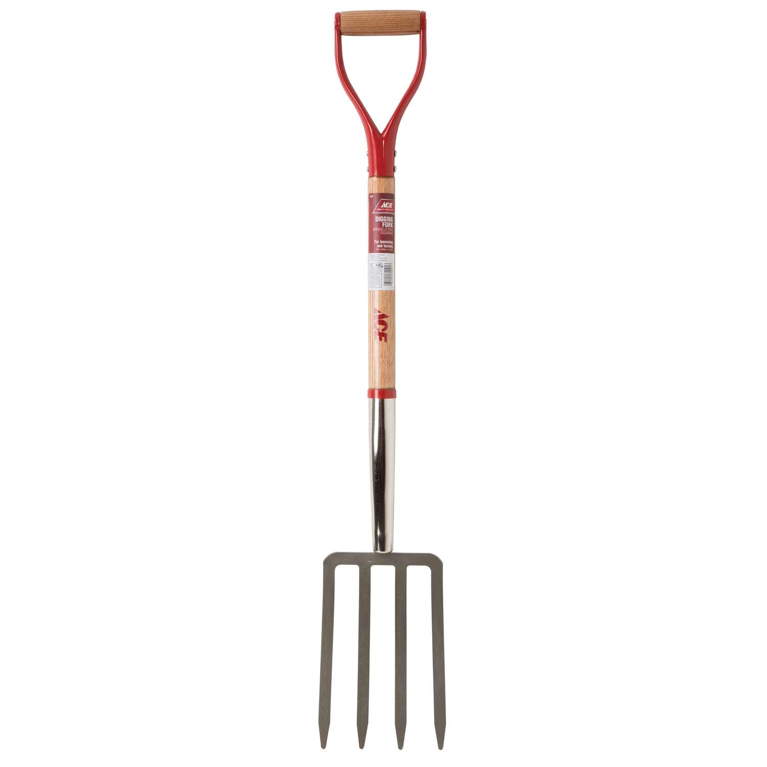 Ace 4 Tine Steel Spading Fork 30 in. Wood Handle Ace Hardware
