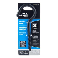 Wright Medium Matte Black Black Steel 4 in. L Ceiling Hook 100 lb 1 pk