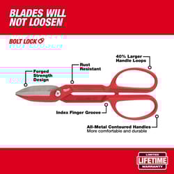 Milwaukee 12 in. Forged Alloy Steel Classic Tinner Snips 20 Ga. 1 pk